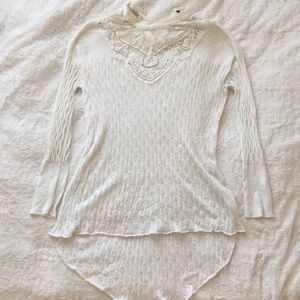 Free people knit, high neck lace tunic
